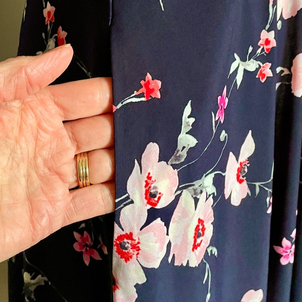 Jessica Howard Floral Navy Midi Dress, Size 6 - Picture 6 of 8